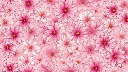 base xl pretty pink theme flowers on light pink background, egg mosaic style