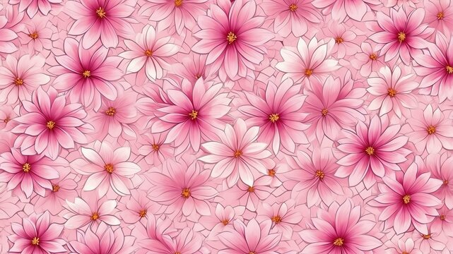 base xl pretty pink theme flowers on light pink background, egg mosaic style