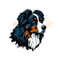 Australian shepherd dog. Vector illustration of Australian shepherd dog.