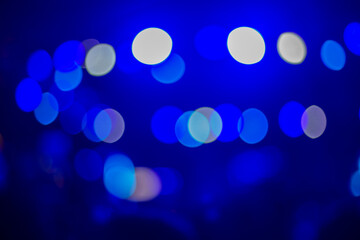 blurred concert stage lights bokeh, abstract music blue clolor lights background
