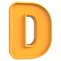 D Font Yellow 3d render