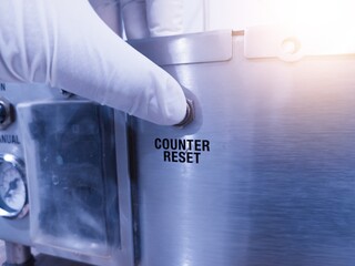 Push the counter reset switch on the machine.