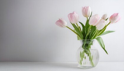 Obraz premium Glass vase with blooming tulips