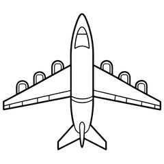 Airplane line art  vector 