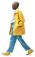 Naklejka premium PNG Stylish senior in vibrant outfit