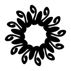 BLACK abstract floral design element