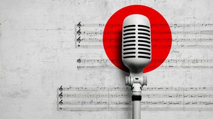 Fototapeta premium Abstract Jazz Celebration A dynamic and modern visual representation of independent jazz music, featuring a vibrant instrument and musical notes symbolizing the rhythm and energy of live performances