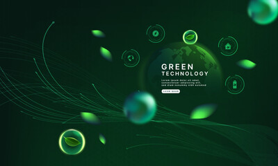 green technology futuristic and innovation background. Environment technology.Abstract technology background.Vector illustration.