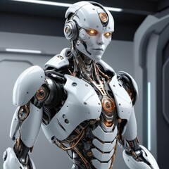 Fototapeta premium Cyborg robot in a futuristic style
