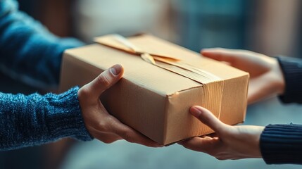 A close-up of hands passing a donation box, highlighting the act of giving during Ramadan