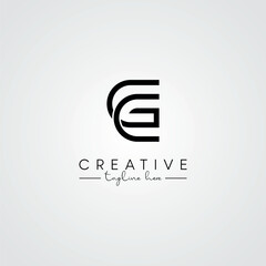 Modern Unique Artistic Letter CG GC Logo Design. Initial Based Letter Icon Logo.