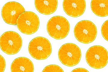 orange slice, clipping path, isolated on white background