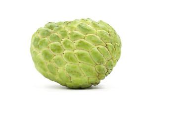 Sugar apple isolated on white background, exotic tropical Thai annona or cherimoya fruit, healthy food.