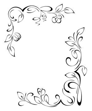 Decorative rectangular frame with ornate floral pattern and vignettes; graphic design