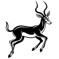 Gazelle leaping with slender legs and elegant antlers vector