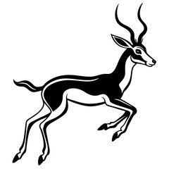 Gazelle leaping with slender legs and elegant antlers vector