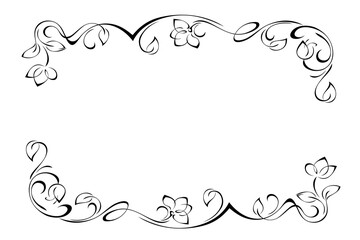 Decorative rectangular frame with ornate floral pattern and vignettes; graphic design