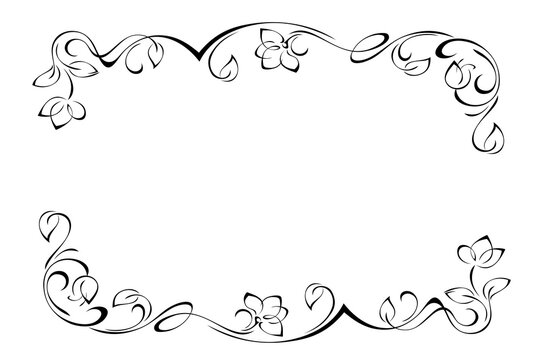 Decorative rectangular frame with ornate floral pattern and vignettes; graphic design