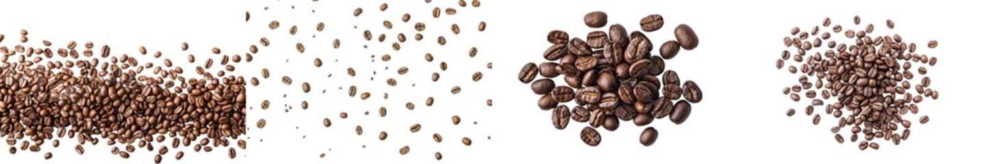 Naklejka premium Widok z góry na ziarna kawy,