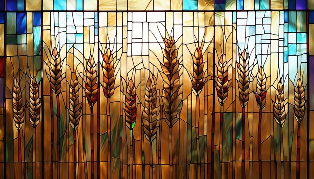 Vitral com motivo trigal