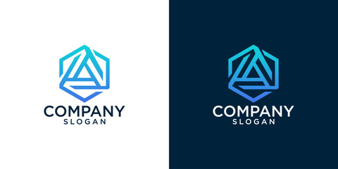 letter a simple abstract monogram logo design vector	