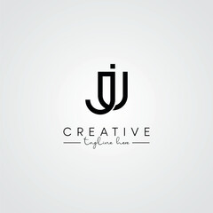Modern Unique Artistic Letter UJ JU Logo Design. Initial Based Letter Logo Vector.
