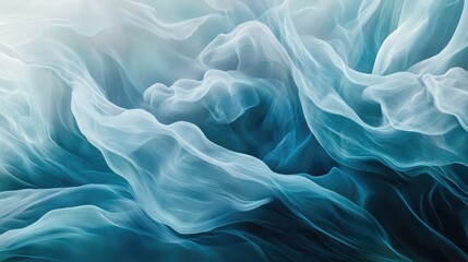 Obraz premium Cascading layers of translucent waves folding over themselves, creating fluid motion.