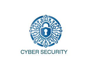 Cyber security logo icon symbol vector illustration. Modern cyber security logo