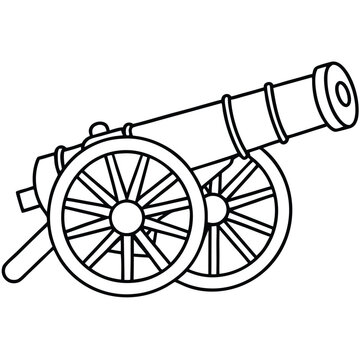 recommend clip art: Ancient Cannon Ball vector line art style