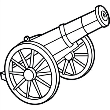 recommend clip art: Ancient Cannon Ball vector line art style