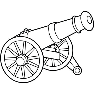 recommend clip art: Ancient Cannon Ball vector line art style