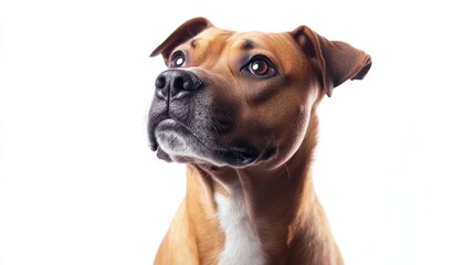 Obraz premium Portrait of a dog breed, isolated on white background, showcasing specific breed characteristics and dog lover appeal