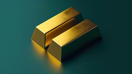 Gold bars displayed on a green background with a colorful gift box design for the festive season.