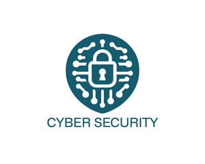 Cyber security logo icon symbol vector illustration. Modern cyber security logo