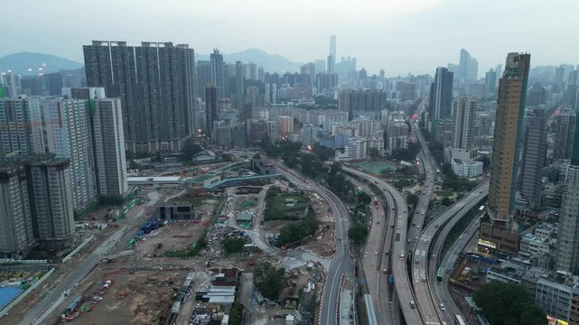 the skyline of Kowloon city. hong kong Nov 5 2022