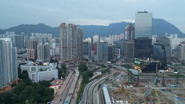 the skyline of Kowloon city. hong kong Nov 5 2022