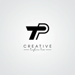 Obraz premium Modern Unique Artistic Letter TP PT Logo Design. Initial Based Letter Logo Vector.