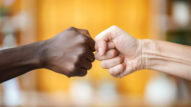 Friendship team good work. Multicultural friendship