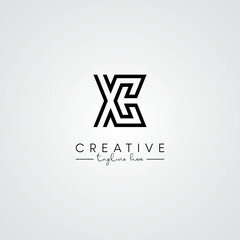 Obraz premium Modern Unique Artistic Letter XC CX Logo Design. Initial Based Letter Logo Vector.