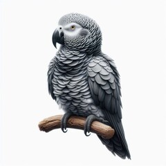 Obraz premium Afghan Grey Parrot isolated on a white background