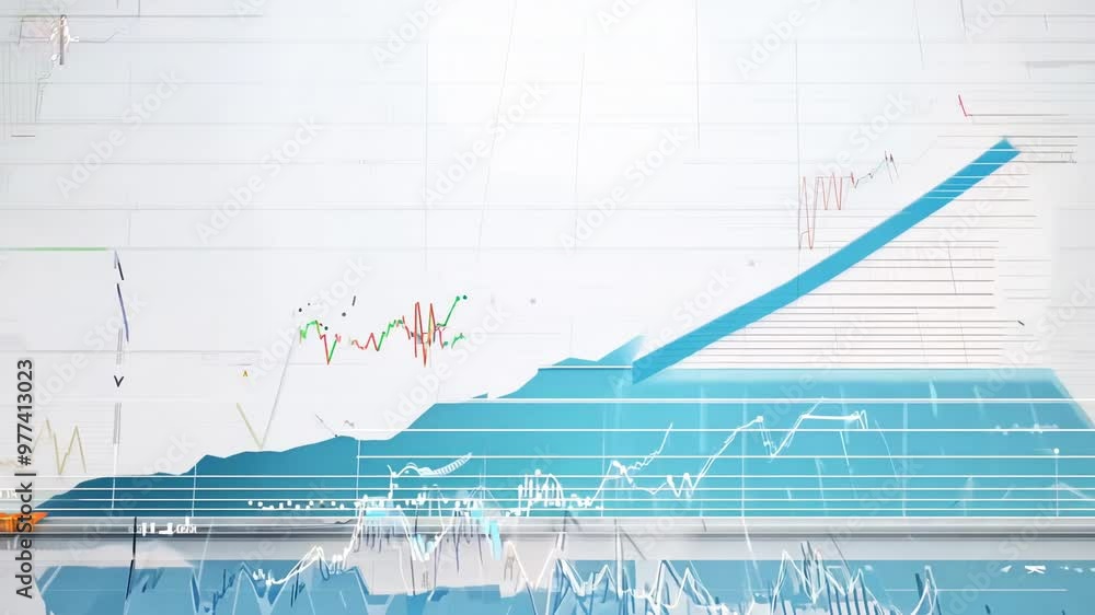 Poster presentation showcases key market trends using clear visualizations from a financial report, illustr