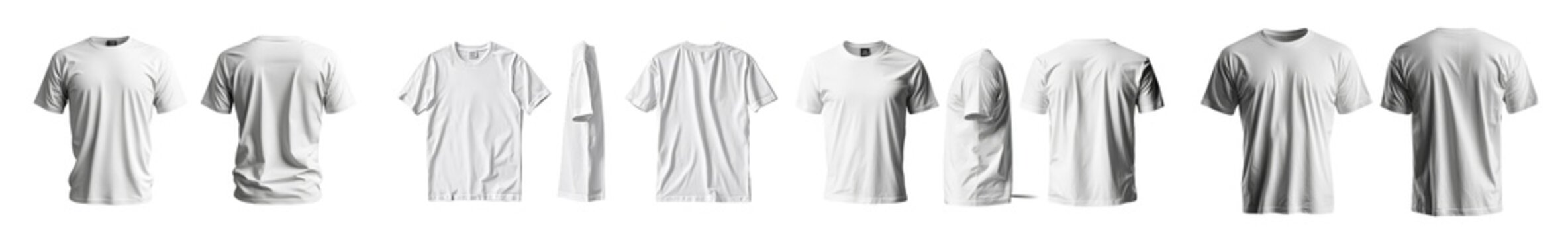 An example of a white wrinkled tee mockup, showing both the front and back.