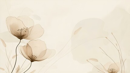 Floral pattern with vintage-style flowers and leaves, perfect for paper or card design