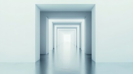 Craft a minimalist geometric layout with clean lines and an empty center space copy space - surreal - Fusion - abstract white backdrop