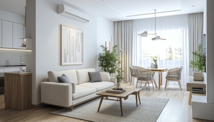 Modern Style Apartment Interior with Clean Design and Neutral Colors