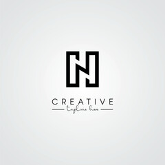 Fototapeta premium Modern Unique Artistic Letter HN NH Logo Design. Initial Based Letter Logo Vector.
