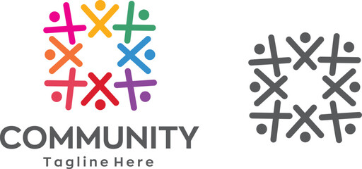 Community Logo Icon Community human Logo Abstract Community people support logo