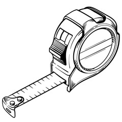 Round tape measure for different measurements. Vector illustration of tape measure on white background.