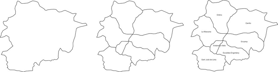 ANDORRA MAP with its administrative divisions and regions