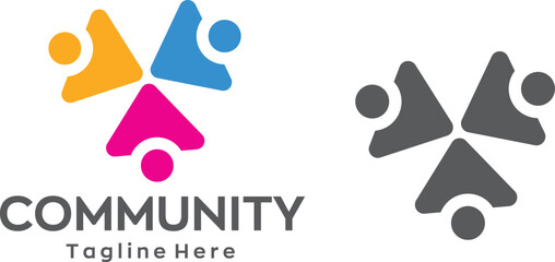 Community Logo Icon Community human Logo Abstract Community people support logo